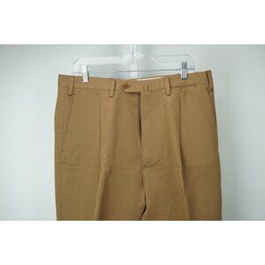 Luigi Borrelli Medium Brown 100% Cotton Pants Sz 35 NEW